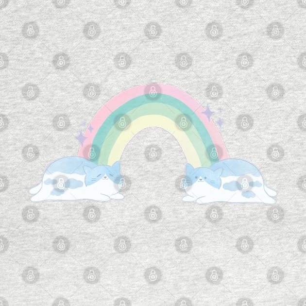 Pastel Cloud Rainbow Cats by awesomesaucebysandy